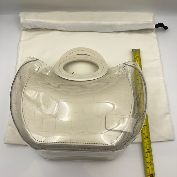 NEW Staud Frida Bag clear & cream PVC leather with dust bag - Picture 10 of 11